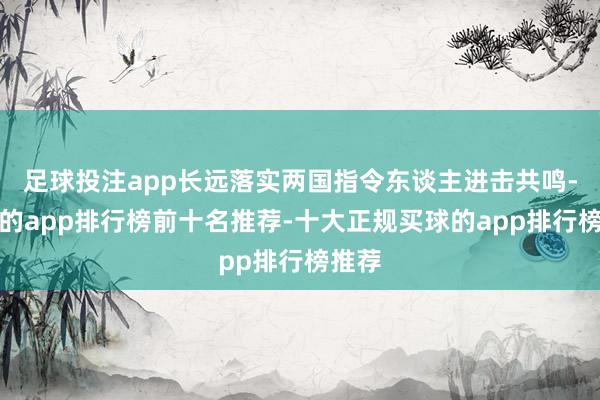 足球投注app长远落实两国指令东谈主进击共鸣-买球的app排行榜前十名推荐-十大正规买球的app排行榜推荐
