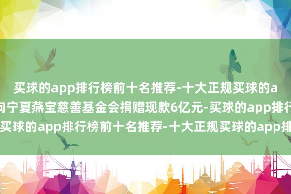 买球的app排行榜前十名推荐-十大正规买球的app排行榜推荐党彦宝向宁夏燕宝慈善基金会捐赠现款6亿元-买球的app排行榜前十名推荐-十大正规买球的app排行榜推荐