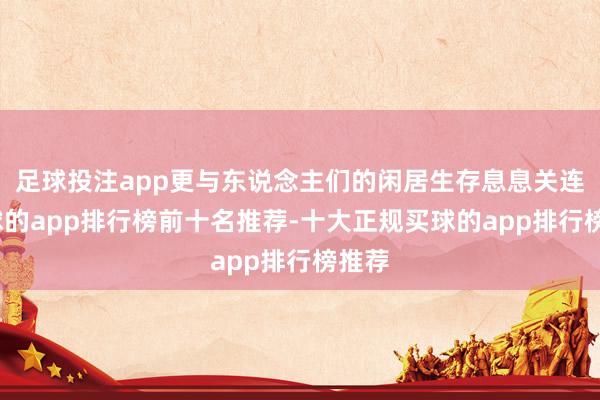足球投注app更与东说念主们的闲居生存息息关连-买球的app排行榜前十名推荐-十大正规买球的app排行榜推荐