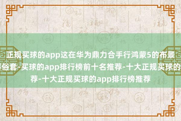 正规买球的app这在华为鼎力合手行鸿蒙5的布景下显得有些不落俗套-买球的app排行榜前十名推荐-十大正规买球的app排行榜推荐