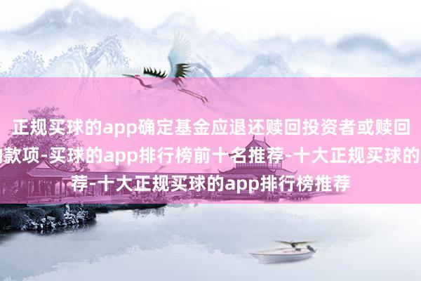 正规买球的app确定基金应退还赎回投资者或赎回投资者应补交的款项-买球的app排行榜前十名推荐-十大正规买球的app排行榜推荐