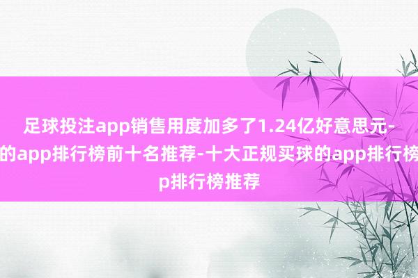 足球投注app销售用度加多了1.24亿好意思元-买球的app排行榜前十名推荐-十大正规买球的app排行榜推荐
