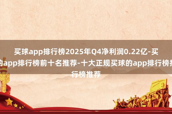 买球app排行榜2025年Q4净利润0.22亿-买球的app排行榜前十名推荐-十大正规买球的app排行榜推荐