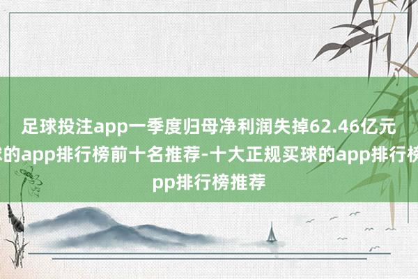 足球投注app一季度归母净利润失掉62.46亿元-买球的app排行榜前十名推荐-十大正规买球的app排行榜推荐